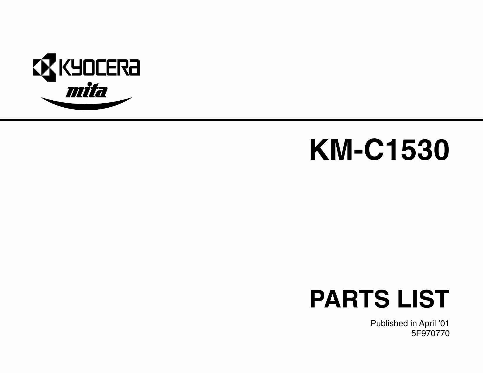 KYOCERA ColorCopier KM-C1530 Parts Manual-1